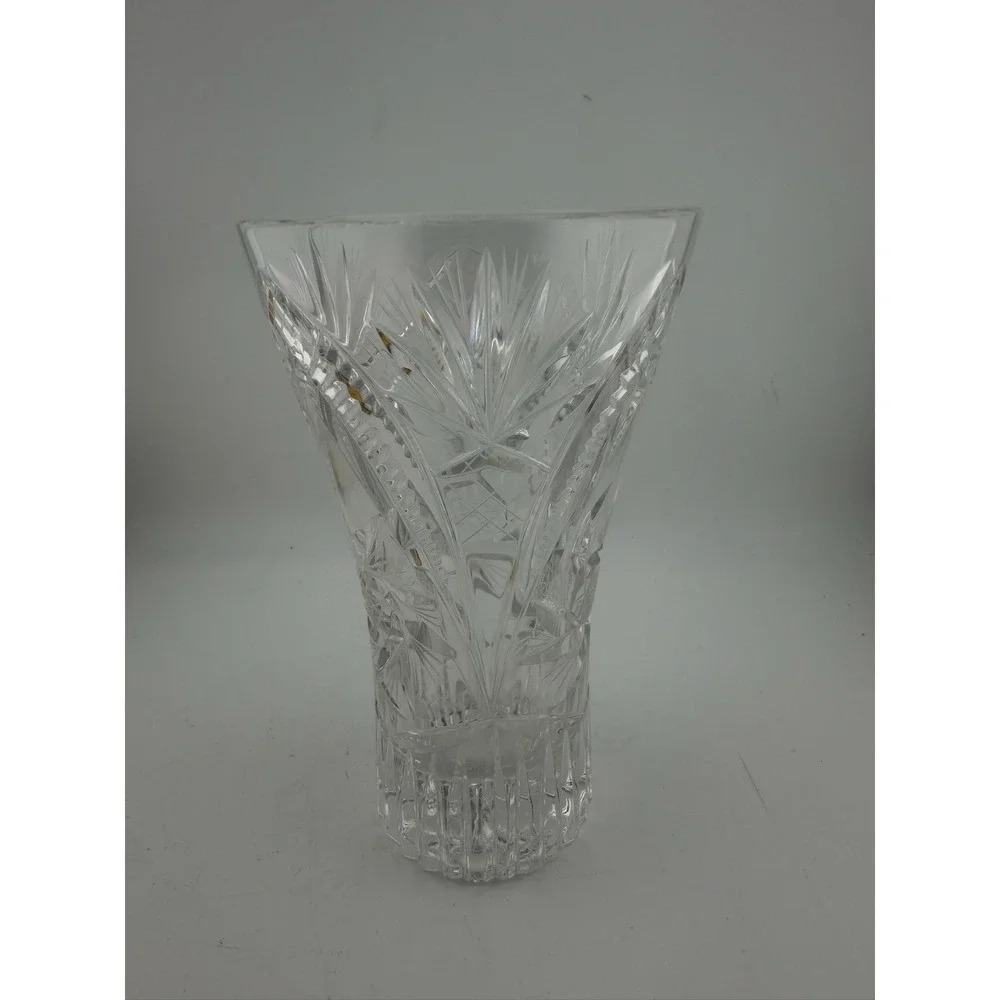 Clear Cut Crystal Starburst Flared Flower Vase